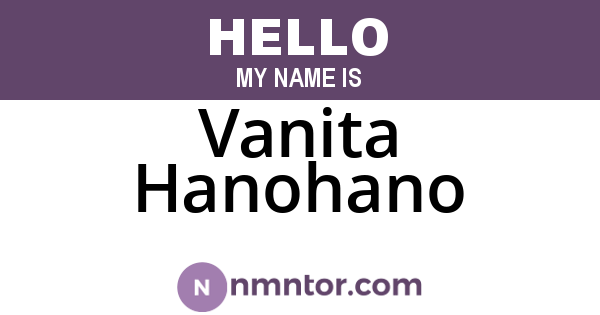 Vanita Hanohano