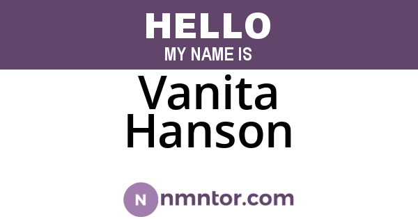 Vanita Hanson