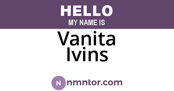 Vanita Ivins