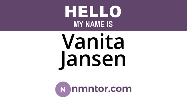 Vanita Jansen