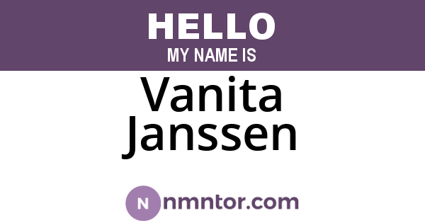 Vanita Janssen