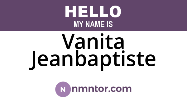 Vanita Jeanbaptiste