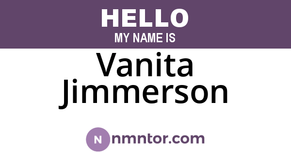 Vanita Jimmerson