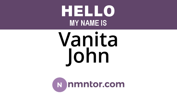 Vanita John