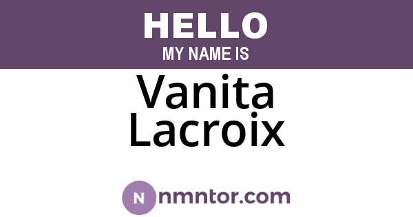 Vanita Lacroix