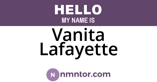 Vanita Lafayette