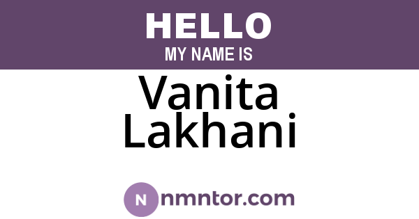 Vanita Lakhani