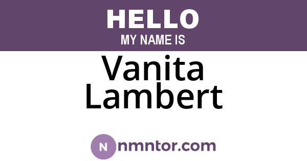 Vanita Lambert