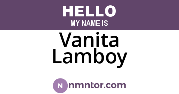 Vanita Lamboy