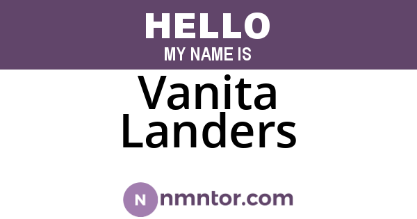Vanita Landers