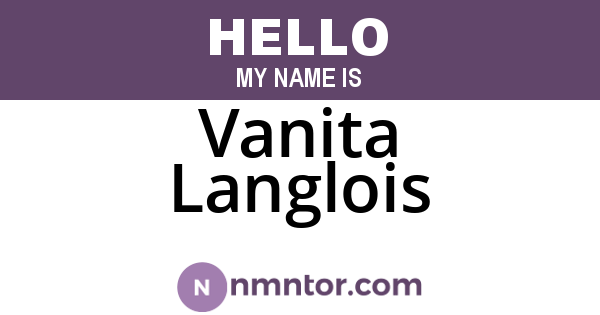 Vanita Langlois