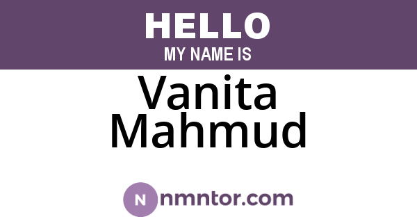 Vanita Mahmud
