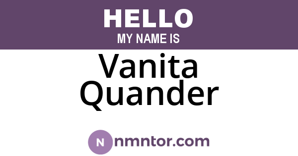 Vanita Quander