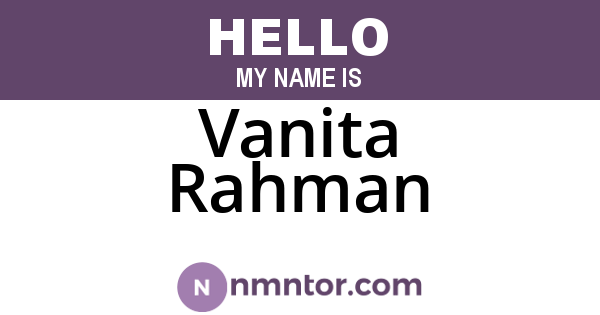 Vanita Rahman