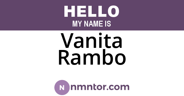 Vanita Rambo