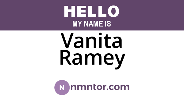 Vanita Ramey