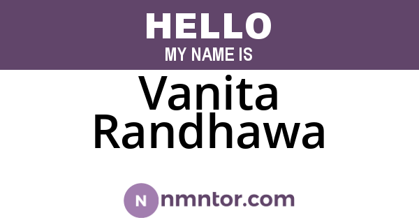 Vanita Randhawa