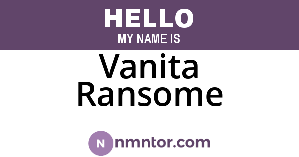 Vanita Ransome