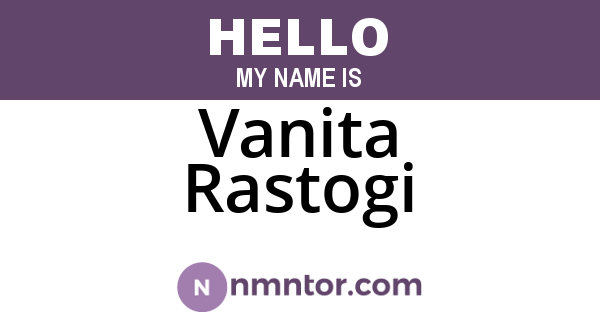Vanita Rastogi