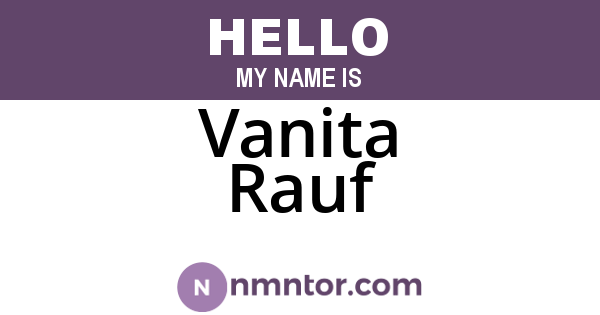 Vanita Rauf