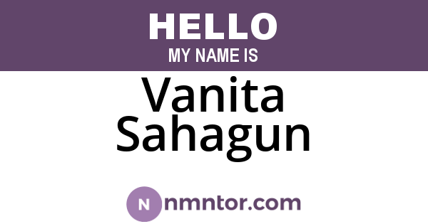 Vanita Sahagun