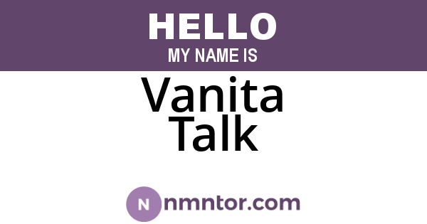 Vanita Talk