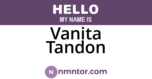 Vanita Tandon