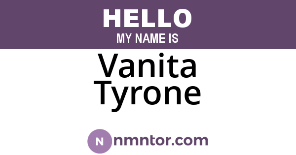 Vanita Tyrone