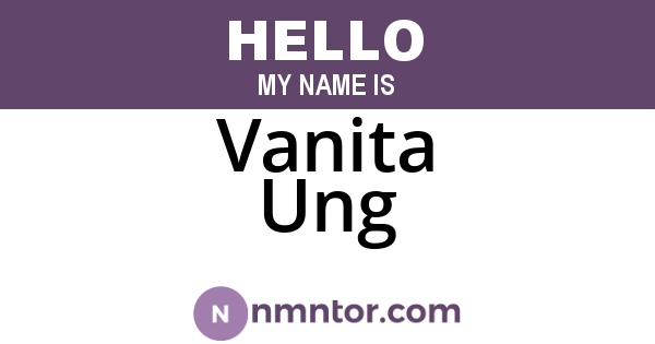 Vanita Ung