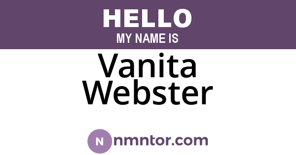Vanita Webster