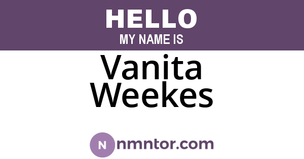 Vanita Weekes