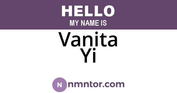 Vanita Yi