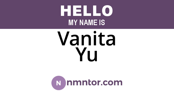 Vanita Yu