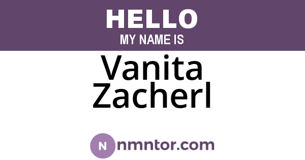 Vanita Zacherl