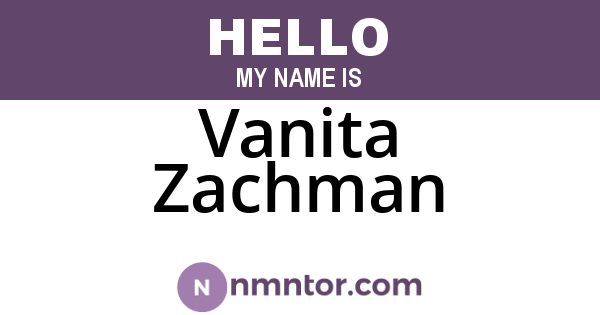 Vanita Zachman