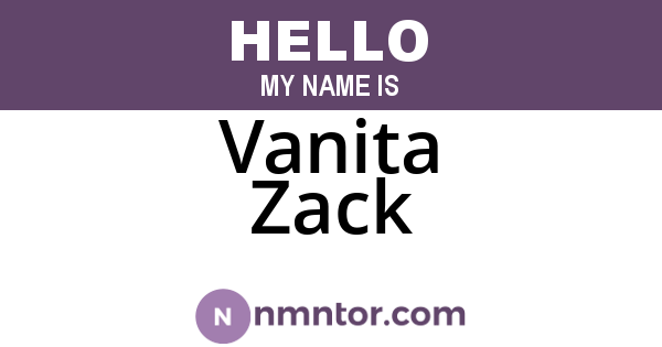 Vanita Zack