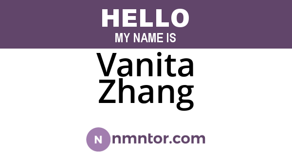 Vanita Zhang