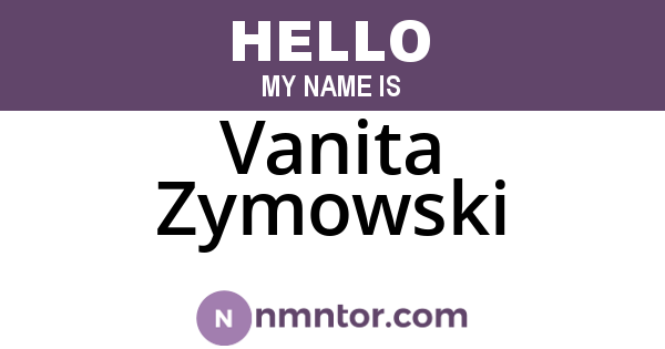 Vanita Zymowski
