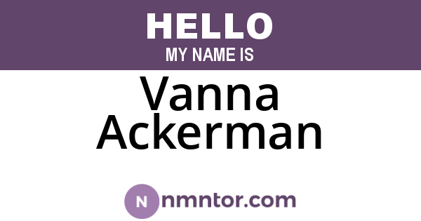 Vanna Ackerman