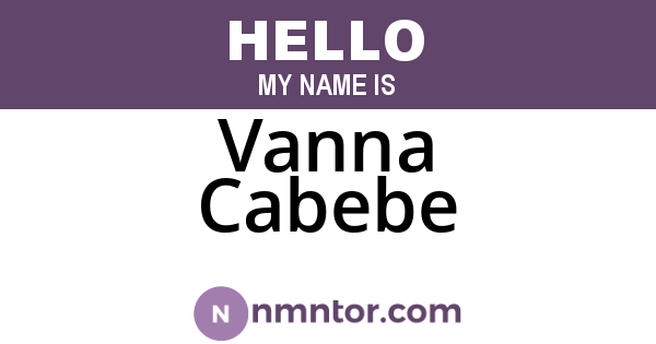 Vanna Cabebe