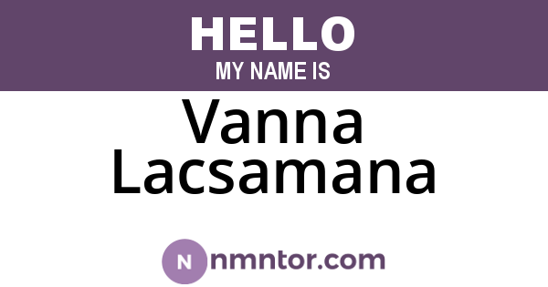 Vanna Lacsamana