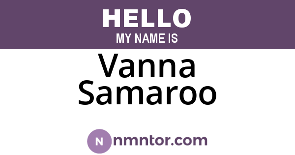 Vanna Samaroo