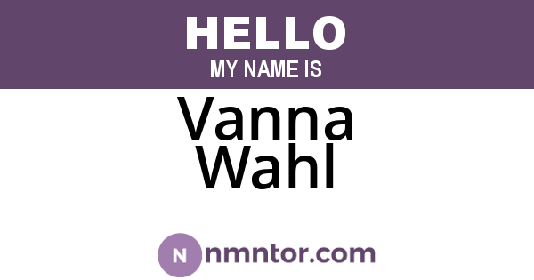 Vanna Wahl