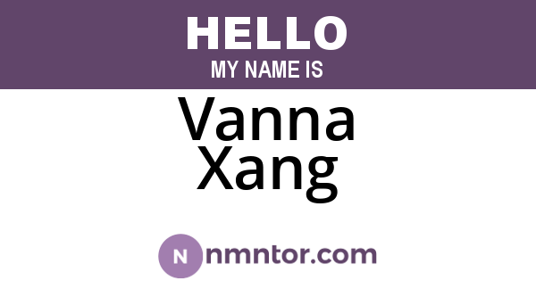 Vanna Xang
