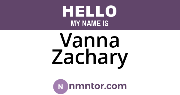 Vanna Zachary
