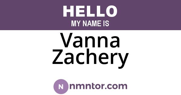 Vanna Zachery