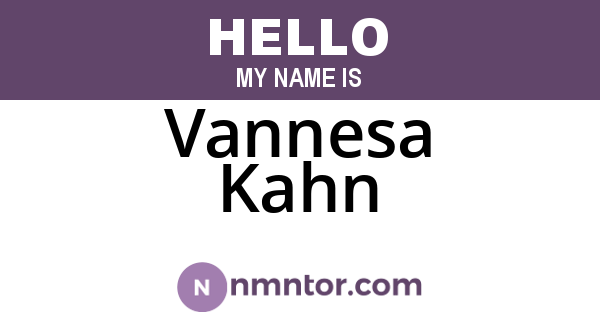 Vannesa Kahn