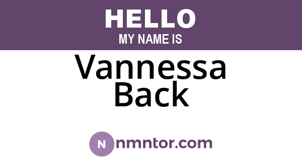 Vannessa Back