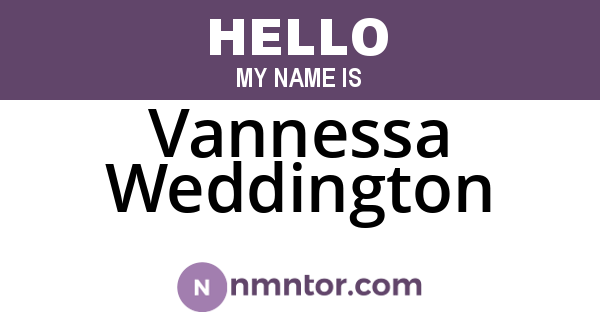 Vannessa Weddington