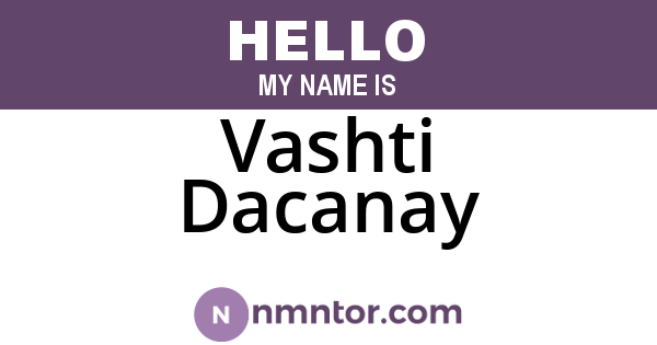 Vashti Dacanay